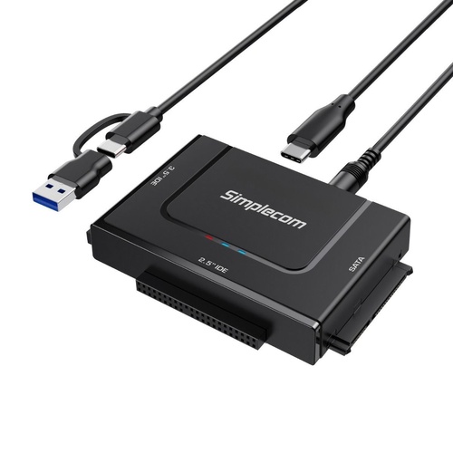 Simplecom SA492C SuperSpeed USB to 2.5", 3.5" & 5.25" SATA/IDE Adapter with Power Supply