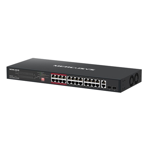 TP-Link MS126CP 24-Port 10/100 Mbps + 2-Port Gigabit Rackmount Switch with 24-Port PoE+