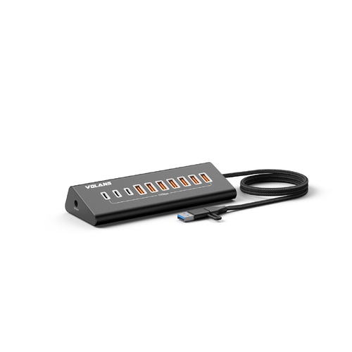 VOLANS VL-HB10C Aluminum 10 Ports USB3.2 Gen2 HUB (7A+3C)