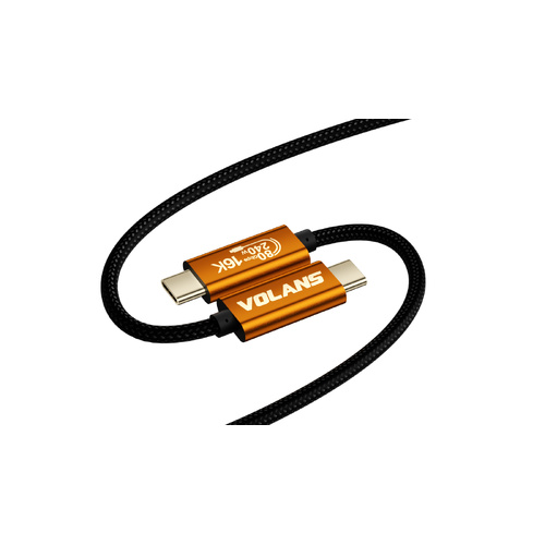 VOLANS VL-UT51 1 Metre Aluminium USB5 Cable – Thunderbolt 5 Compatible (80Gbps/16K/240W)
